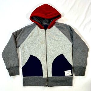 Gap Kids hoodie boys 8-9 grey and red .warm and very comfortable